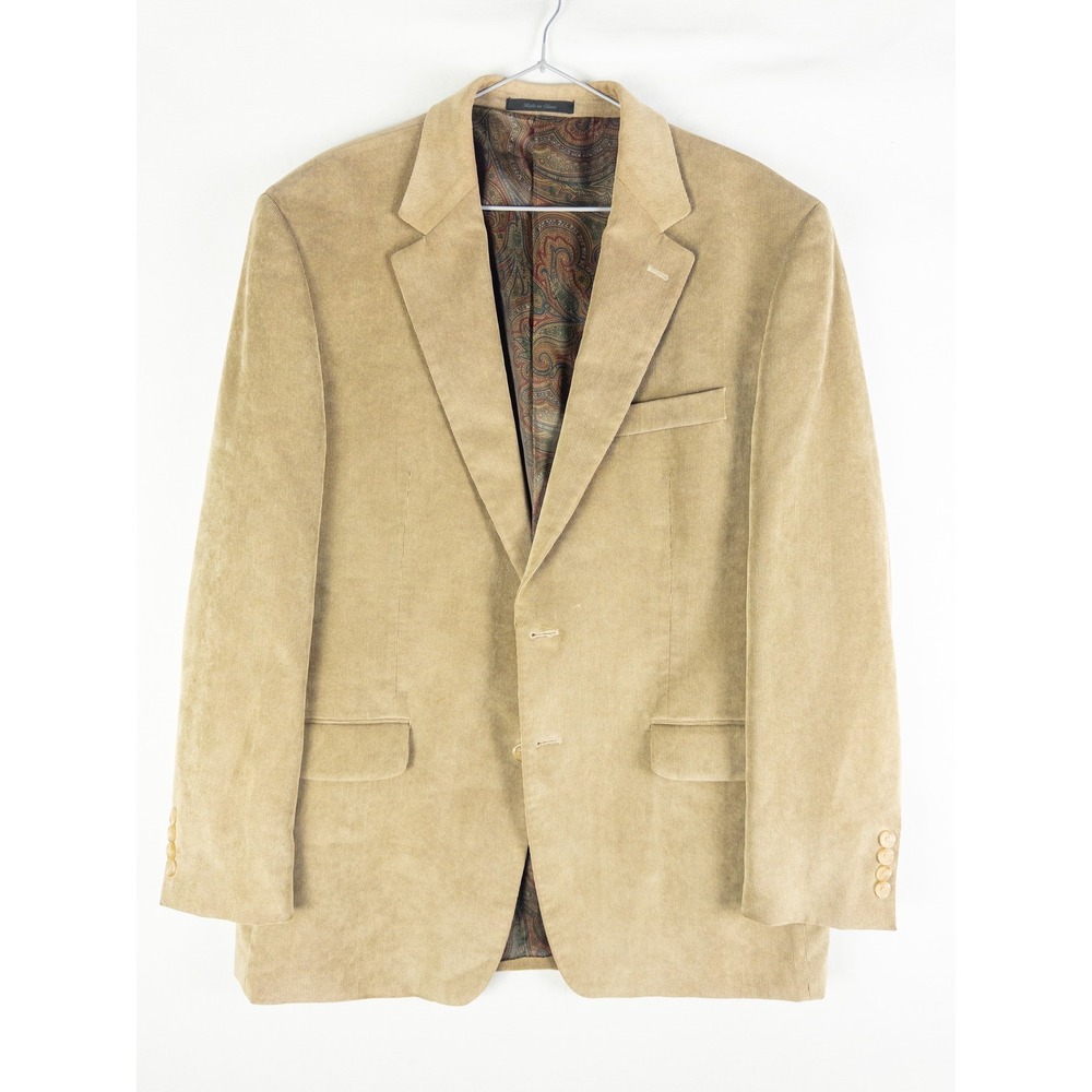 Lauren Ralph Lauren Corduroy Blazer Sport Coat Mens 42R Tan Camel Preppy Old Mon